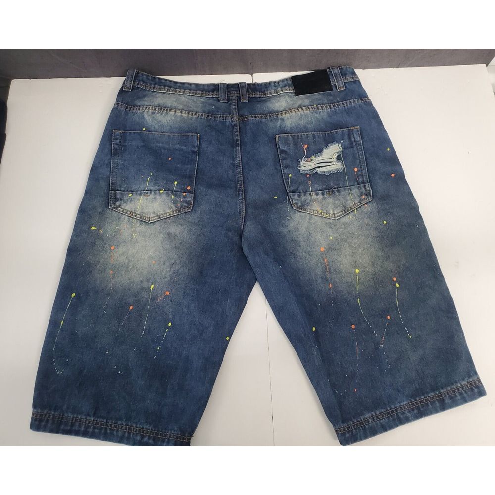 Switch Remarkable Denim Shorts Mens Size 40 Distressed/Ripped Paint Splatter - Picture 3 of 4